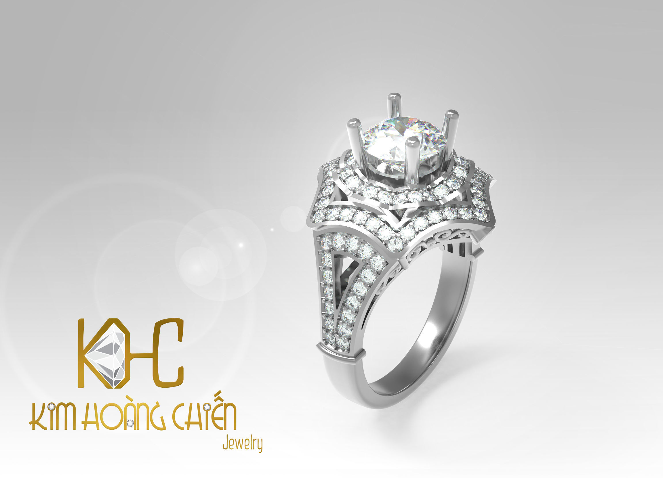 Rings-CC44 -with diamond -1 Files 3D print model 3D print model_4