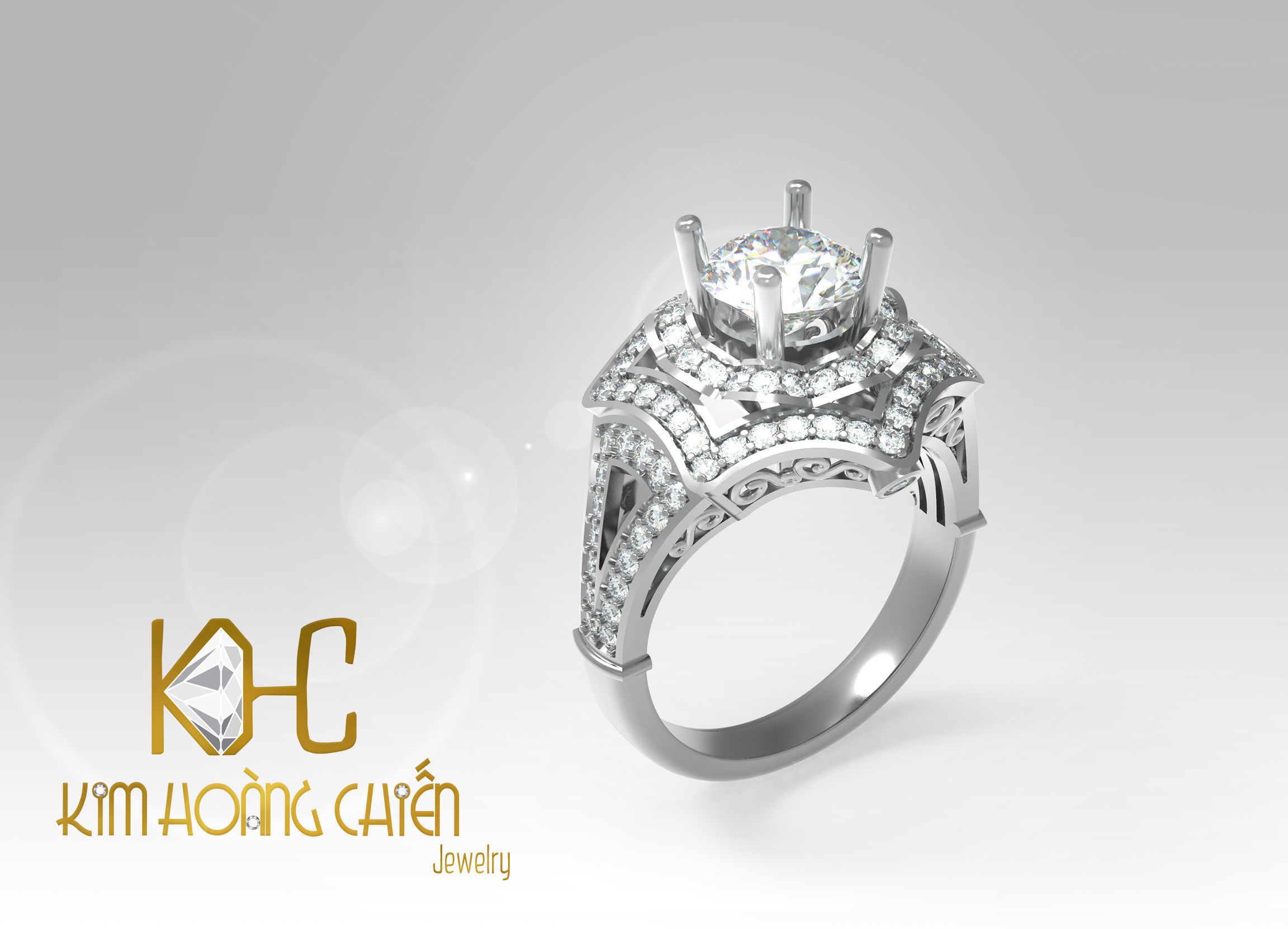 Rings-CC44 -with diamond -1 Files 3D print model 3D print model_9