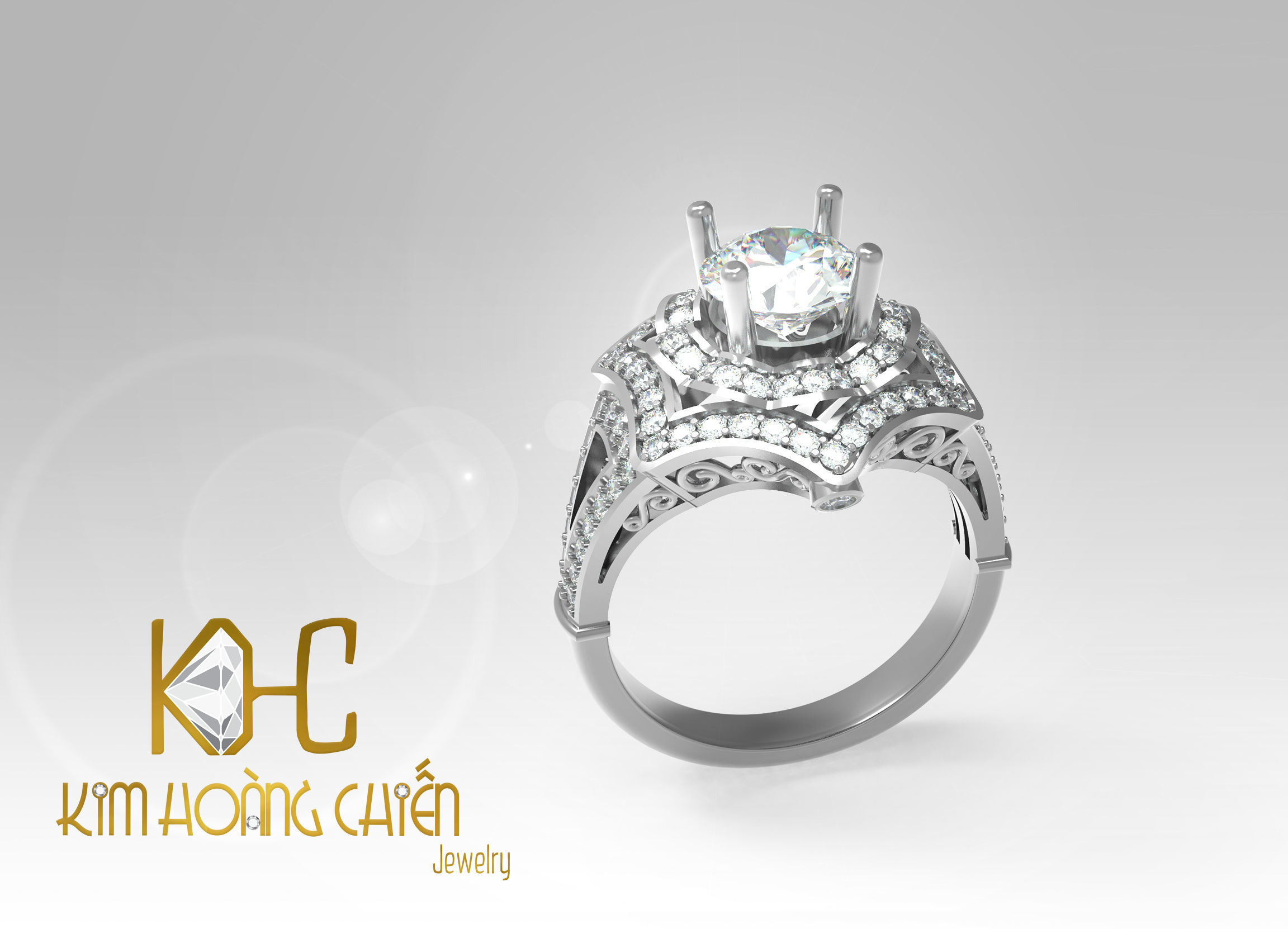 Rings-CC44 -with diamond -1 Files 3D print model 3D print model_5