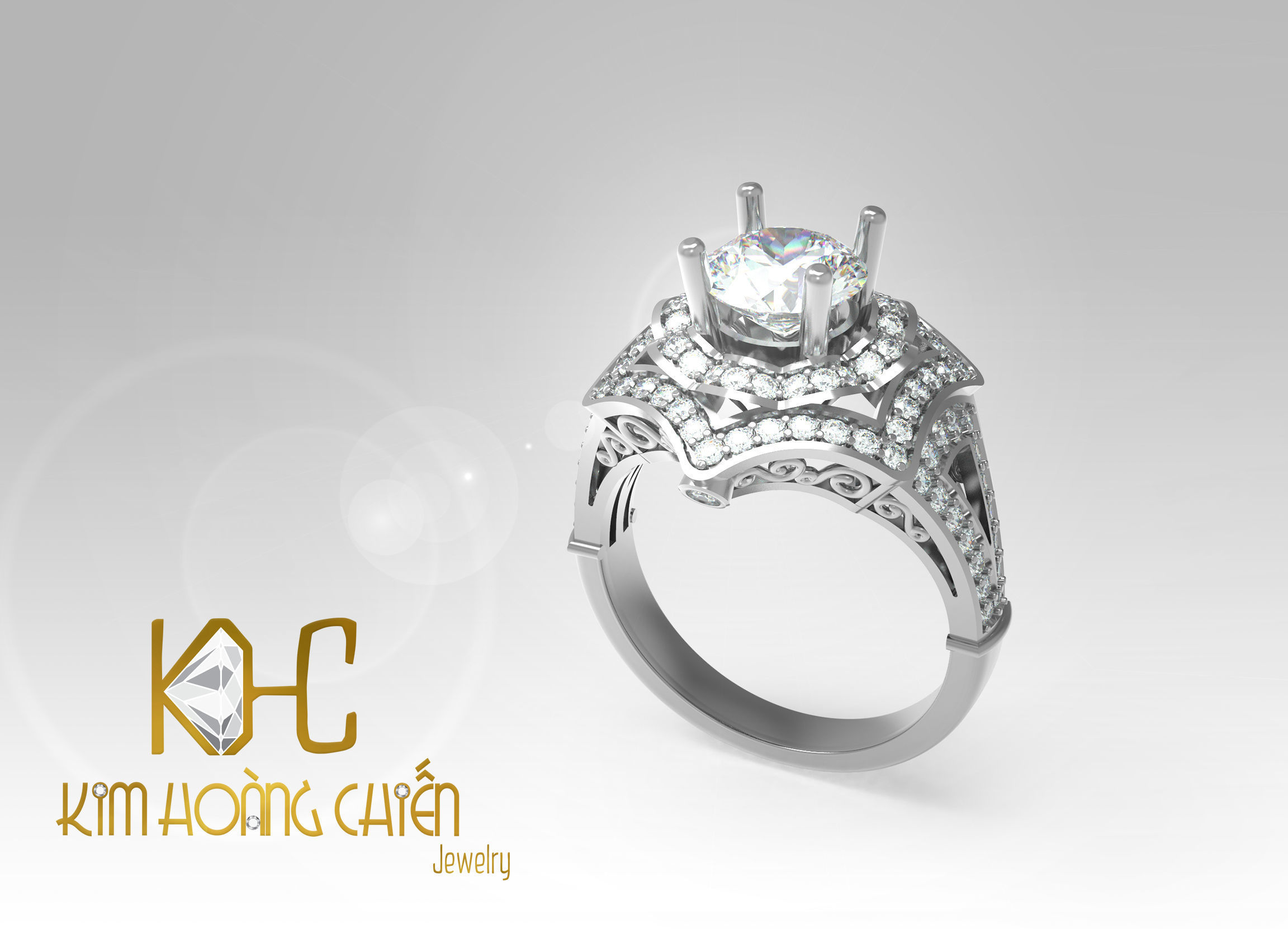 Rings-CC44 -with diamond -1 Files 3D print model 3D print model_6
