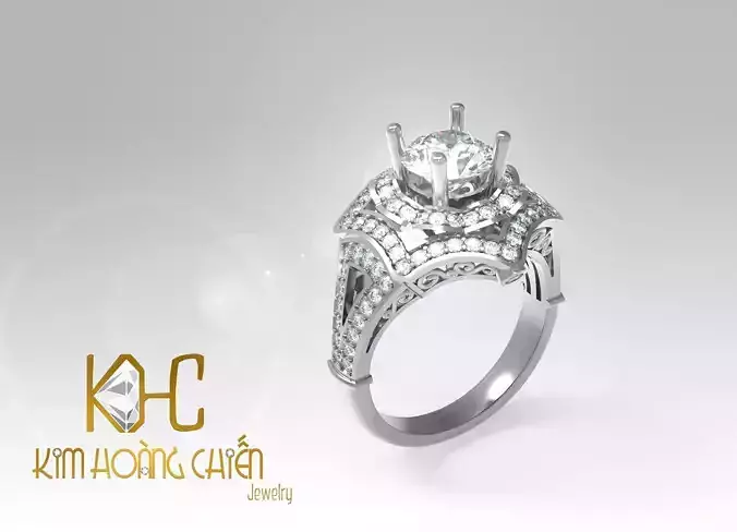 Rings-CC44 -with diamond -1 Files 3D print model