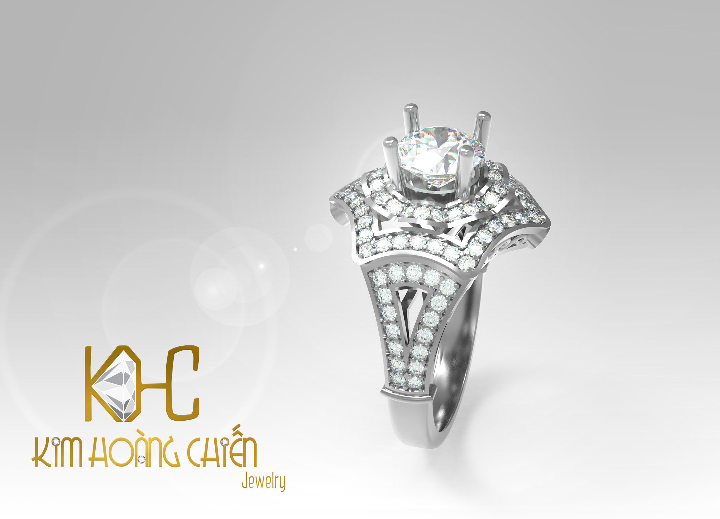 Rings-CC44 -with diamond -1 Files 3D print model 3D print model_8