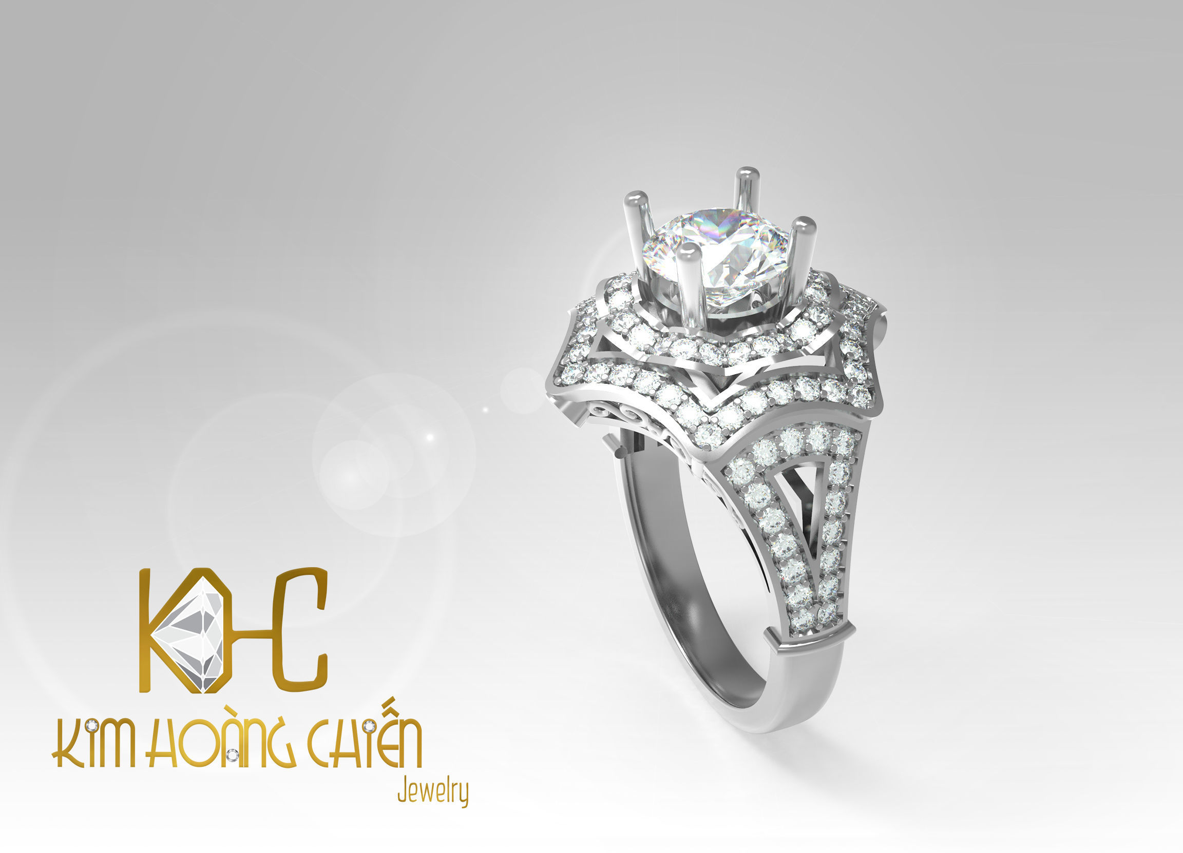 Rings-CC44 -with diamond -1 Files 3D print model 3D print model_7