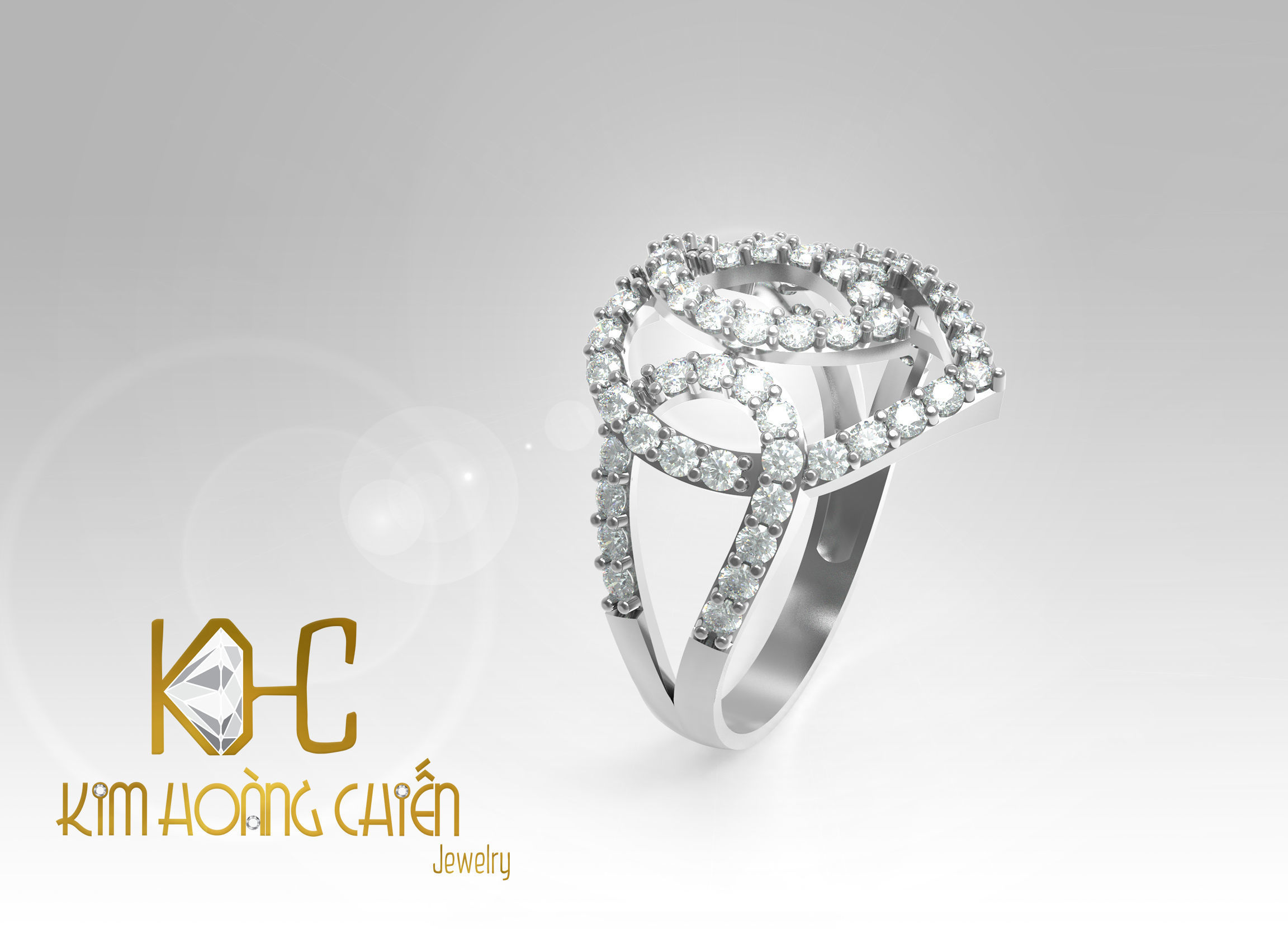 Rings-CC45 -with diamond -1 Files 3D print model 3D print model_8