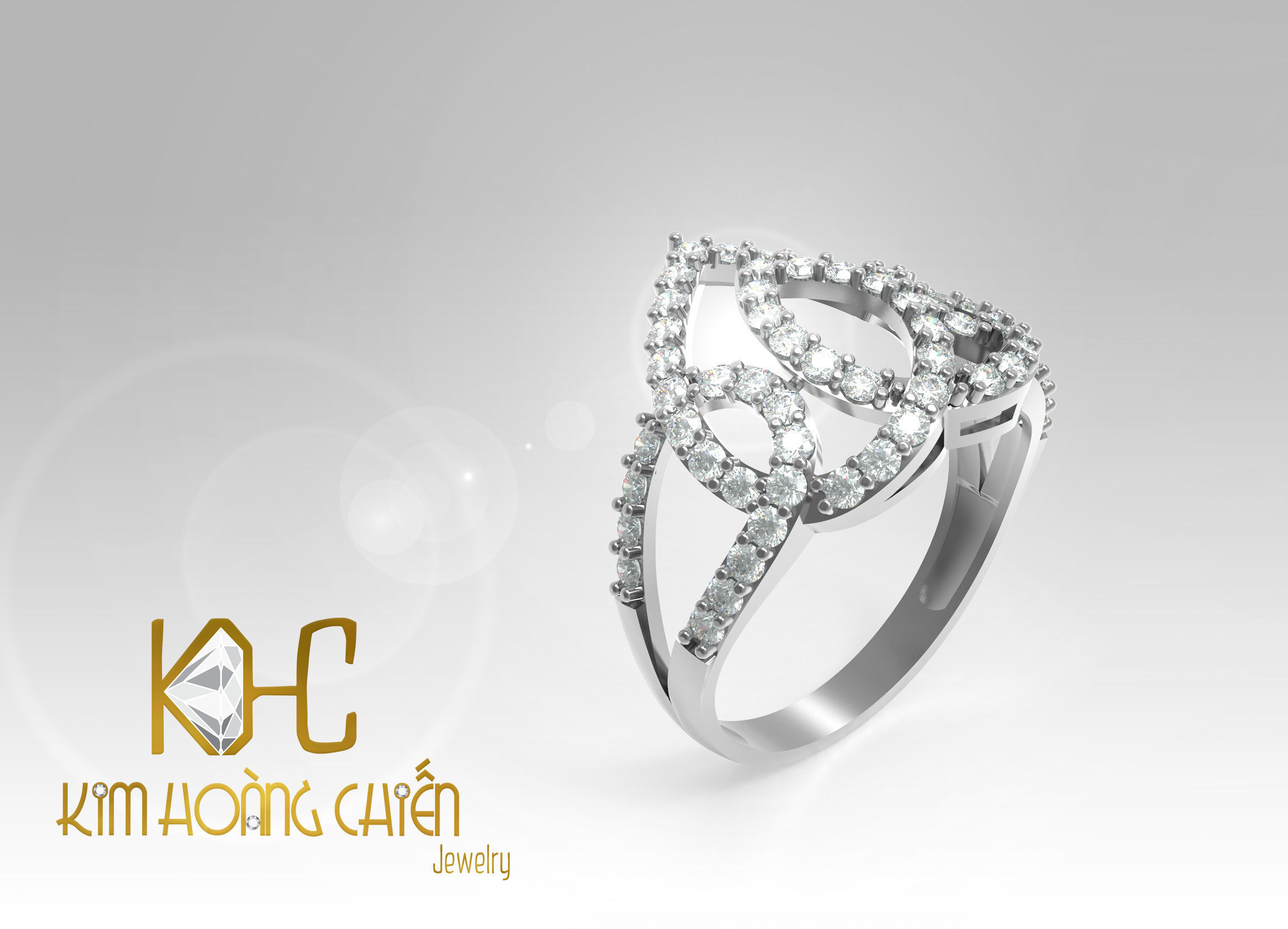 Rings-CC45 -with diamond -1 Files 3D print model 3D print model_4