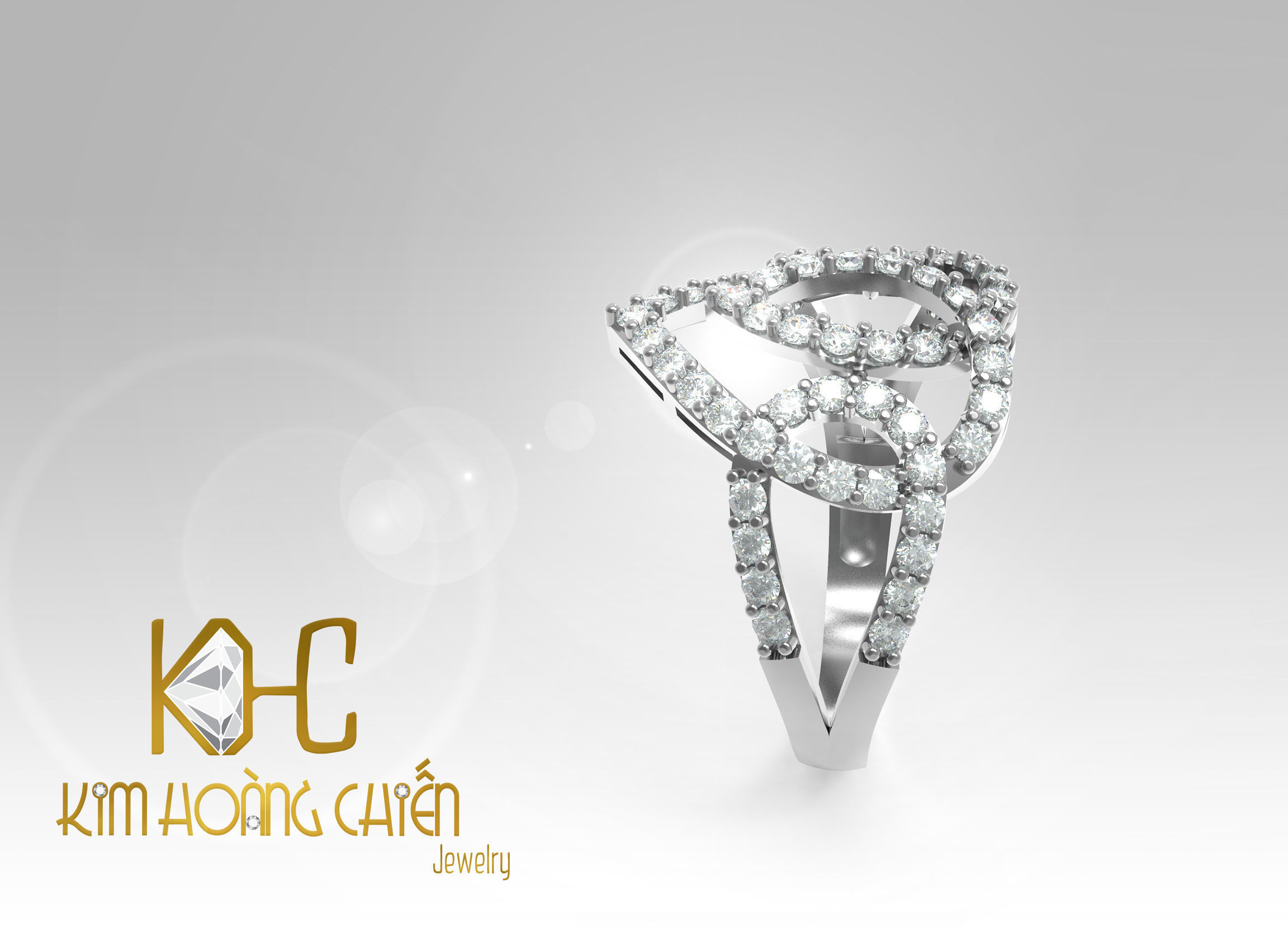 Rings-CC45 -with diamond -1 Files 3D print model 3D print model_3