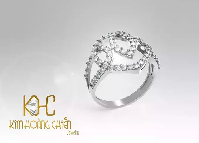 Rings-CC45 -with diamond -1 Files 3D print model