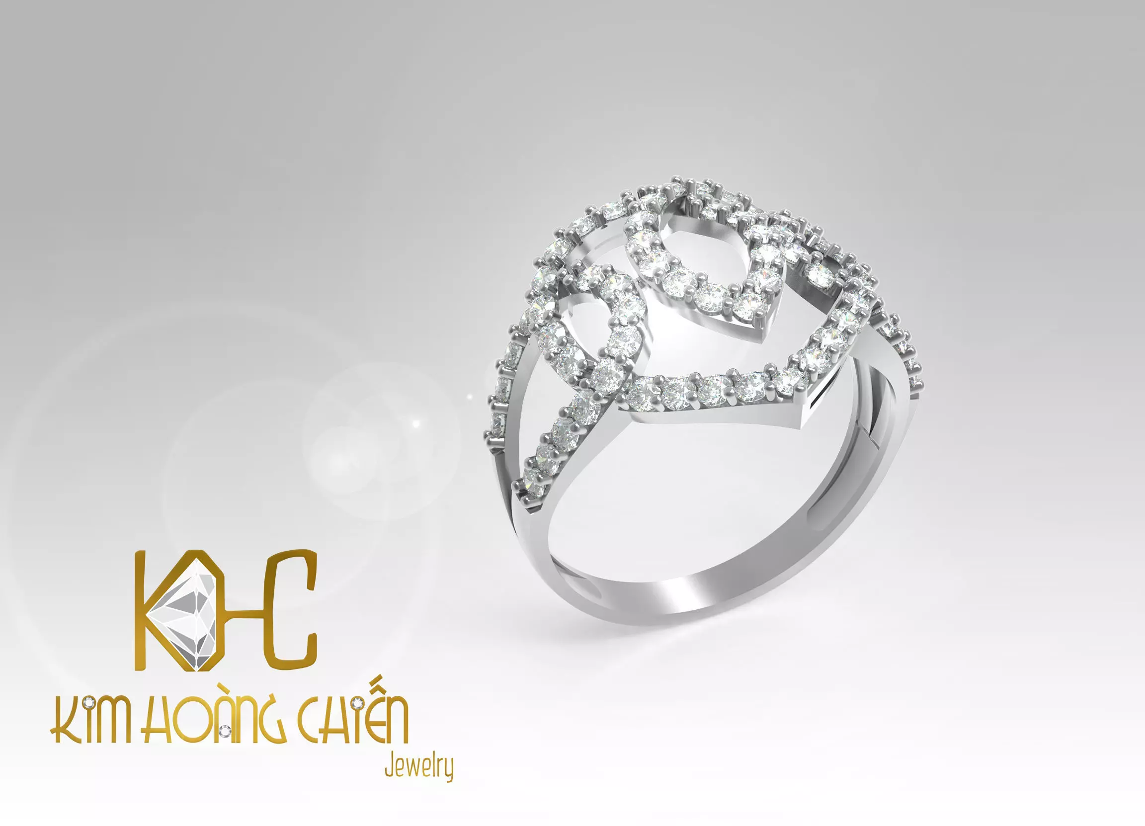 Rings-CC45 -with diamond -1 Files 3D print model 3D print model_0