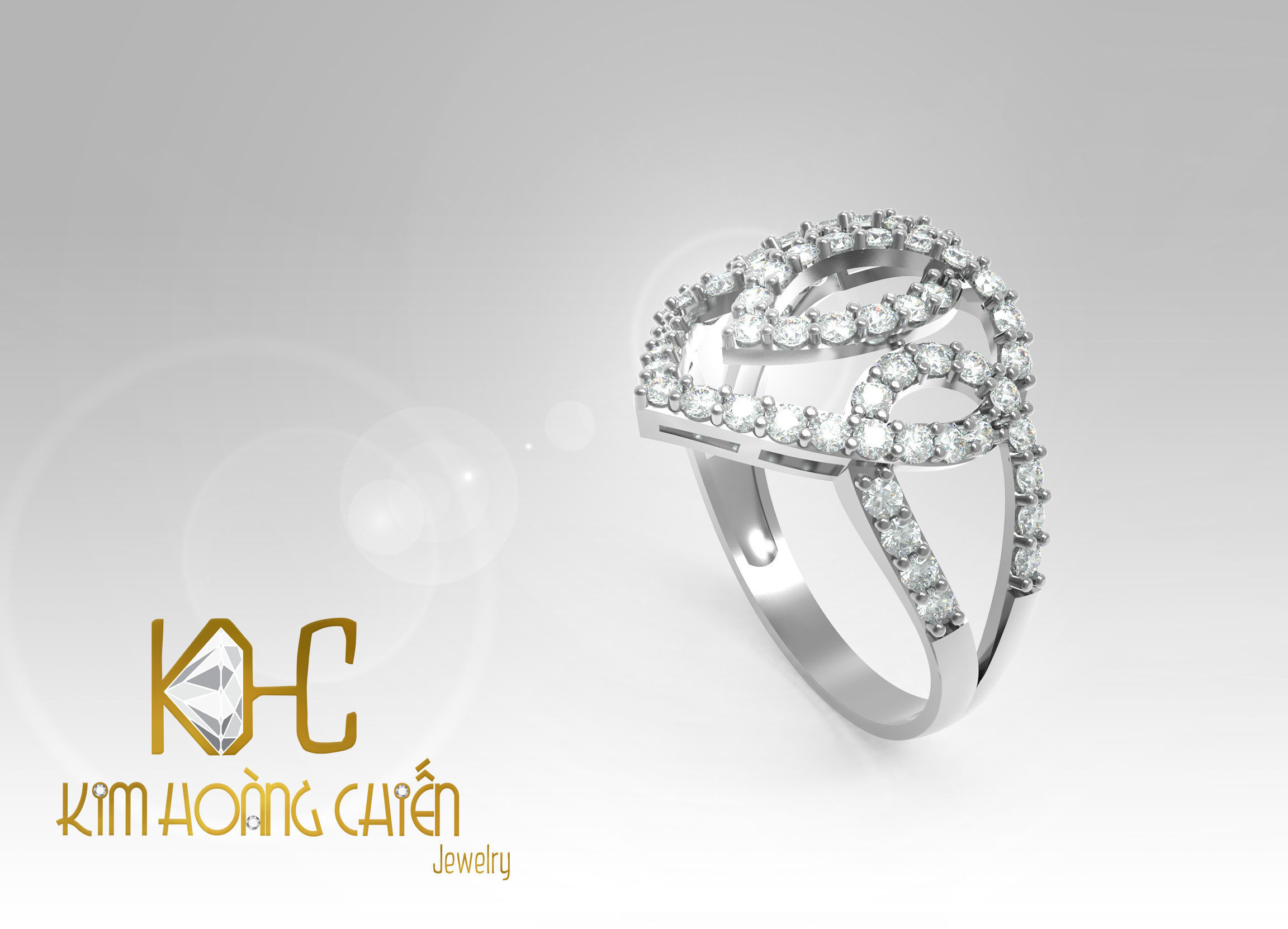 Rings-CC45 -with diamond -1 Files 3D print model 3D print model_2