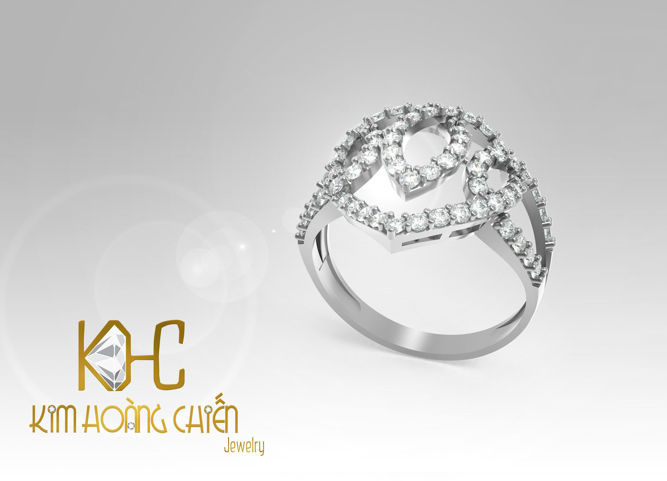 Rings-CC45 -with diamond -1 Files 3D print model 3D print model_1