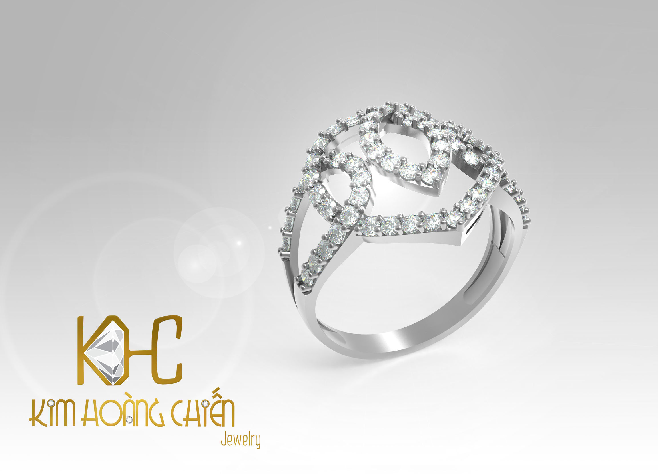 Rings-CC45 -with diamond -1 Files 3D print model 3D print model_9