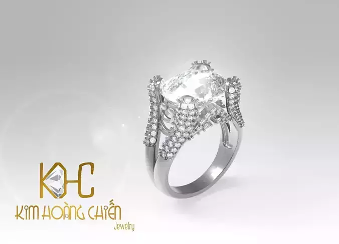 Rings-CC47 -with diamond -1 Files 3D print model 