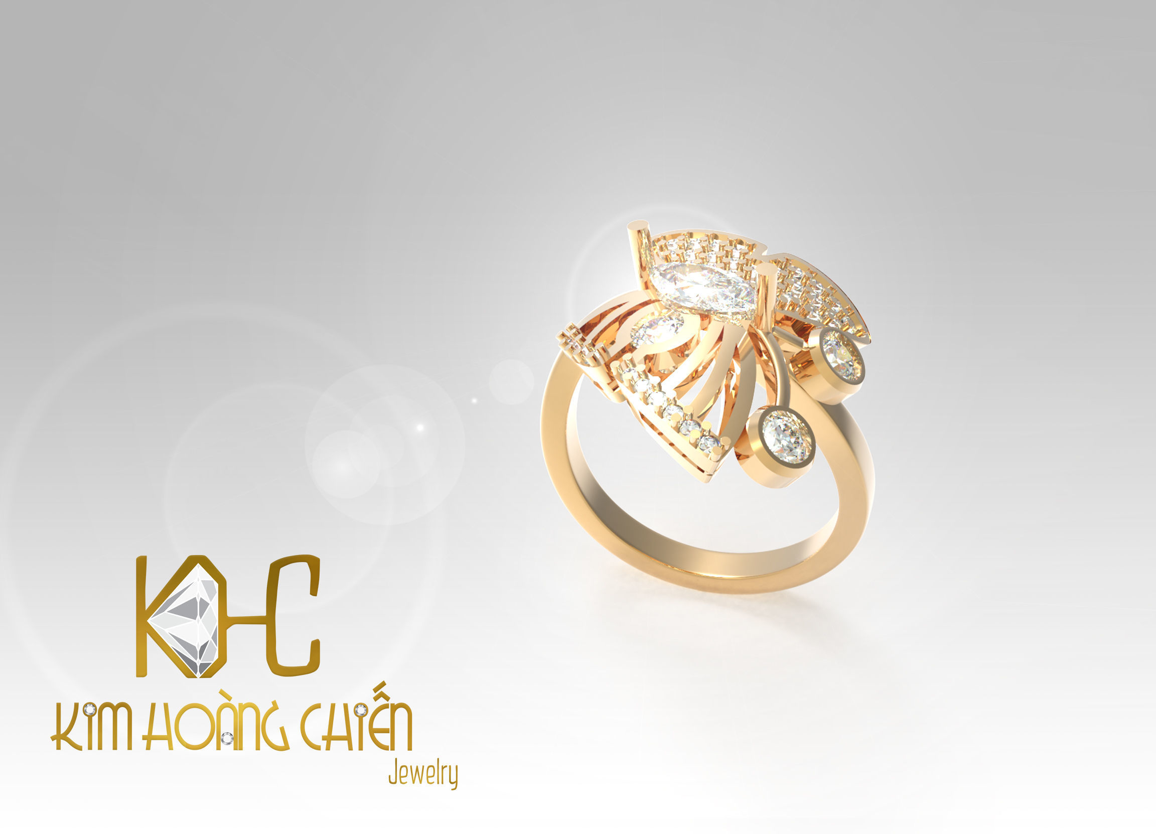 Rings-CC48 -with diamond -1 Files 3D print model  3D print model_2
