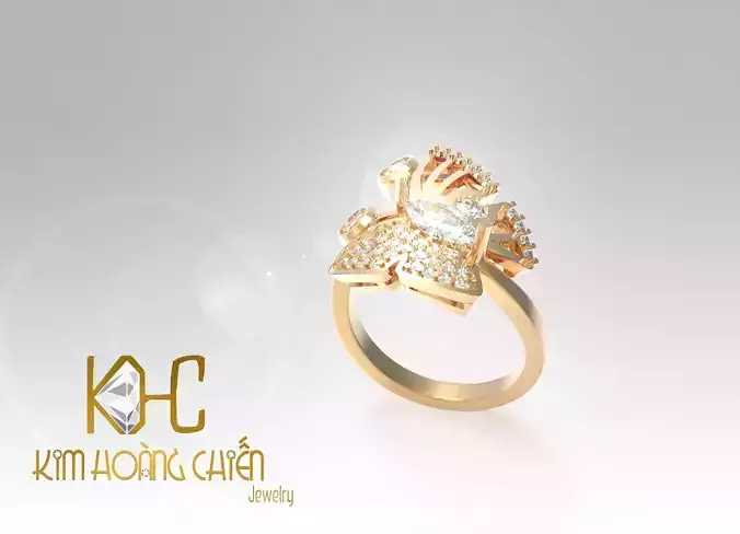 Rings-CC48 -with diamond -1 Files 3D print model 