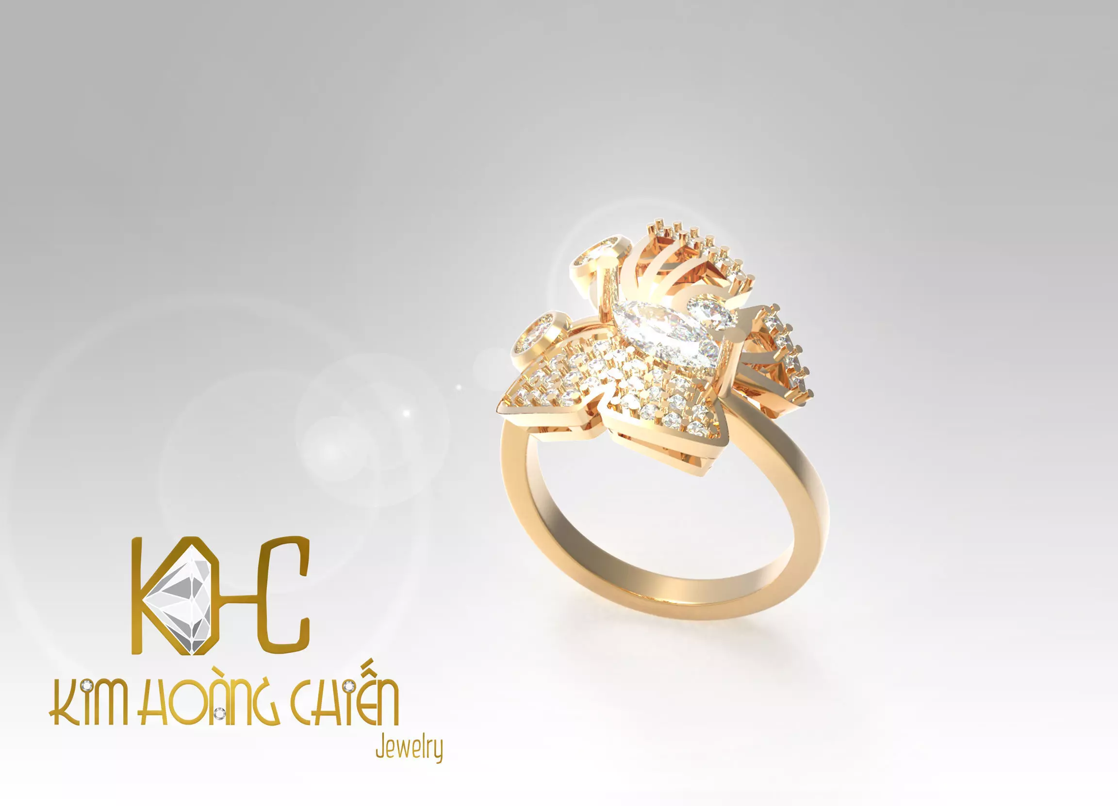 Rings-CC48 -with diamond -1 Files 3D print model  3D print model_0
