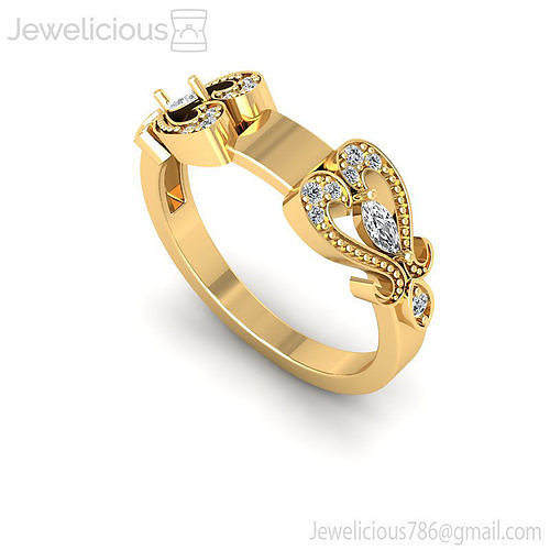 Jewelicious-999-Ring gold engagement ring with diamonds