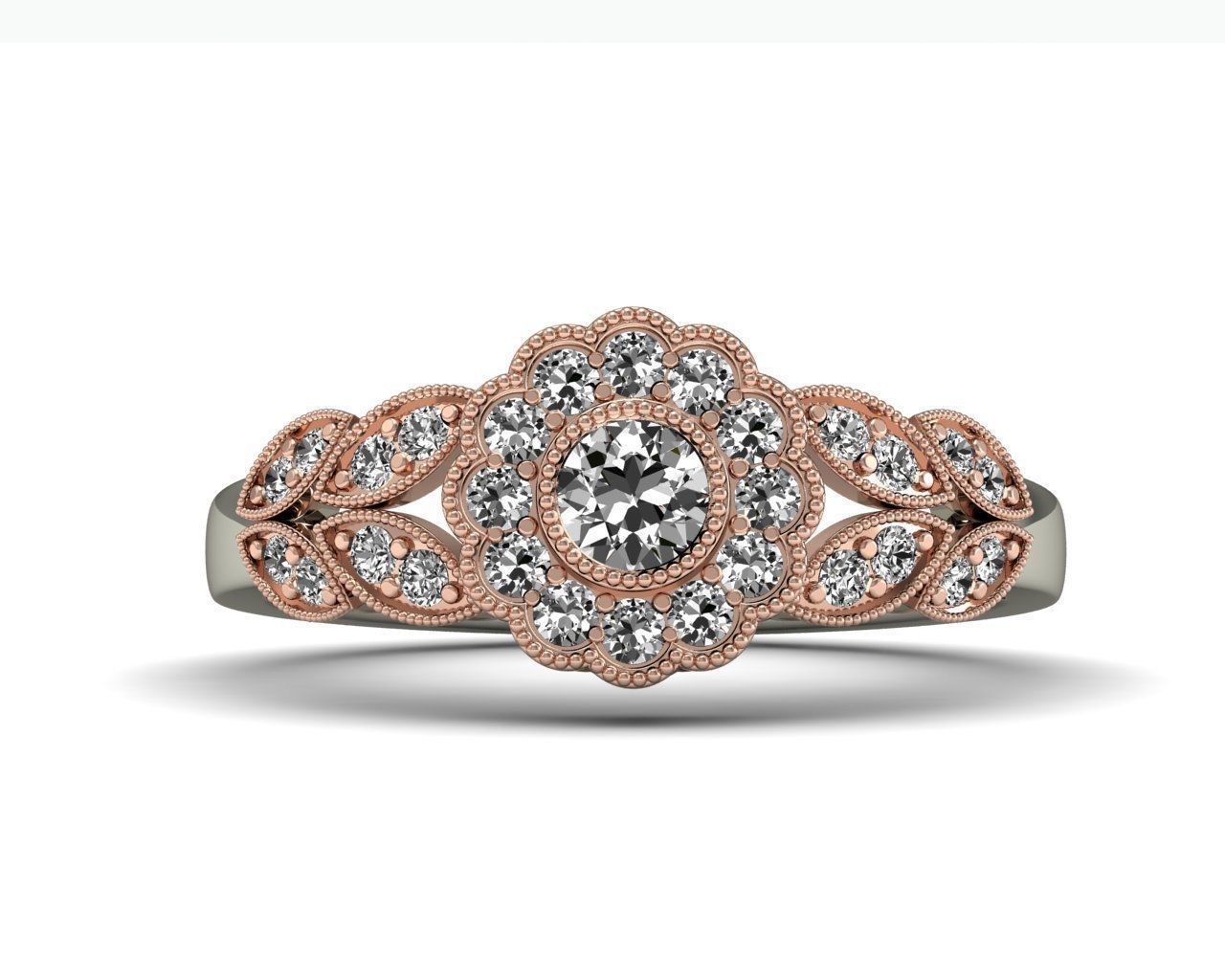 Wedding Engagement Diamond Ring Filigree 3d print model stl file 3D print model_7
