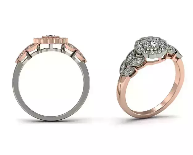 Wedding Engagement Diamond Ring Filigree 3d print model stl file