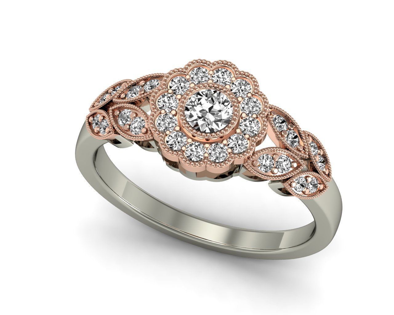 Wedding Engagement Diamond Ring Filigree 3d print model stl file 3D print model_4