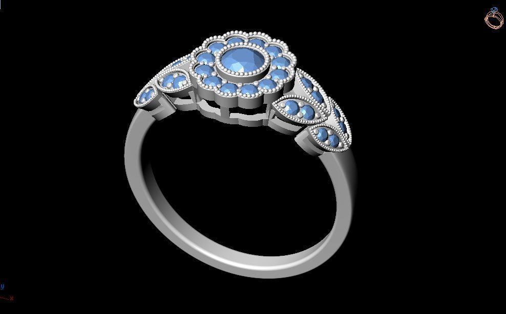 Wedding Engagement Diamond Ring Filigree 3d print model stl file 3D print model_5