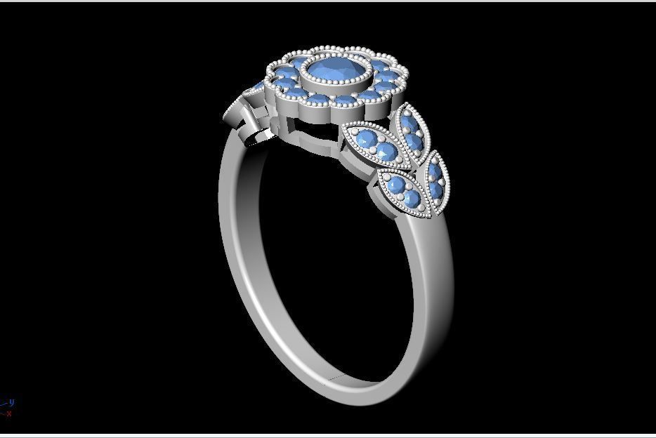 Wedding Engagement Diamond Ring Filigree 3d print model stl file 3D print model_6