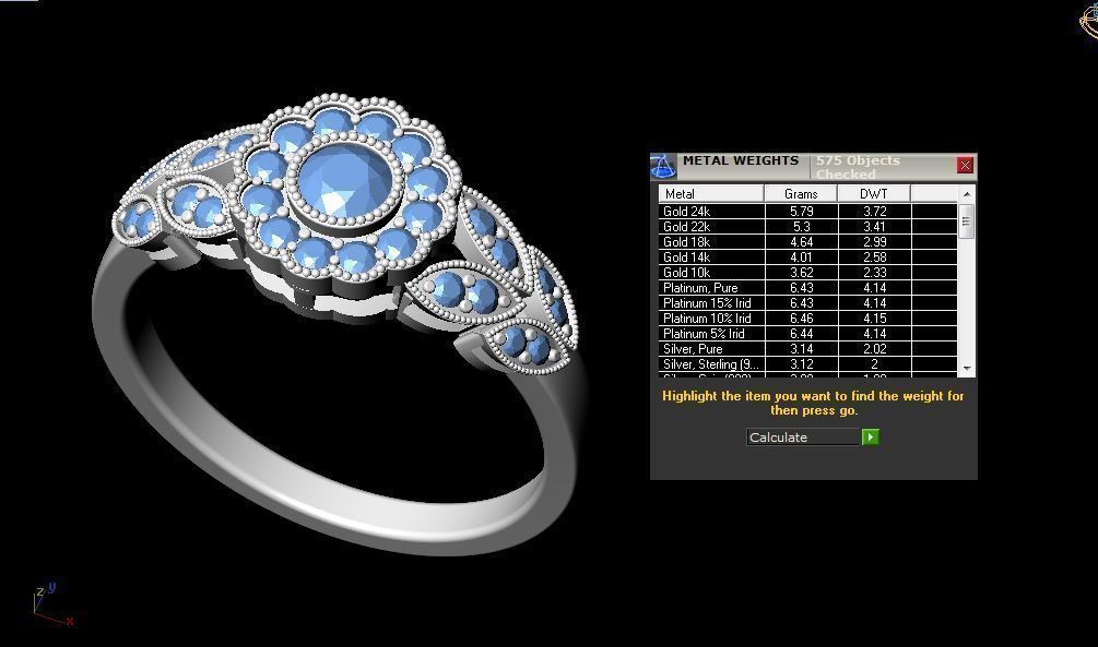 Wedding Engagement Diamond Ring Filigree 3d print model stl file 3D print model_2