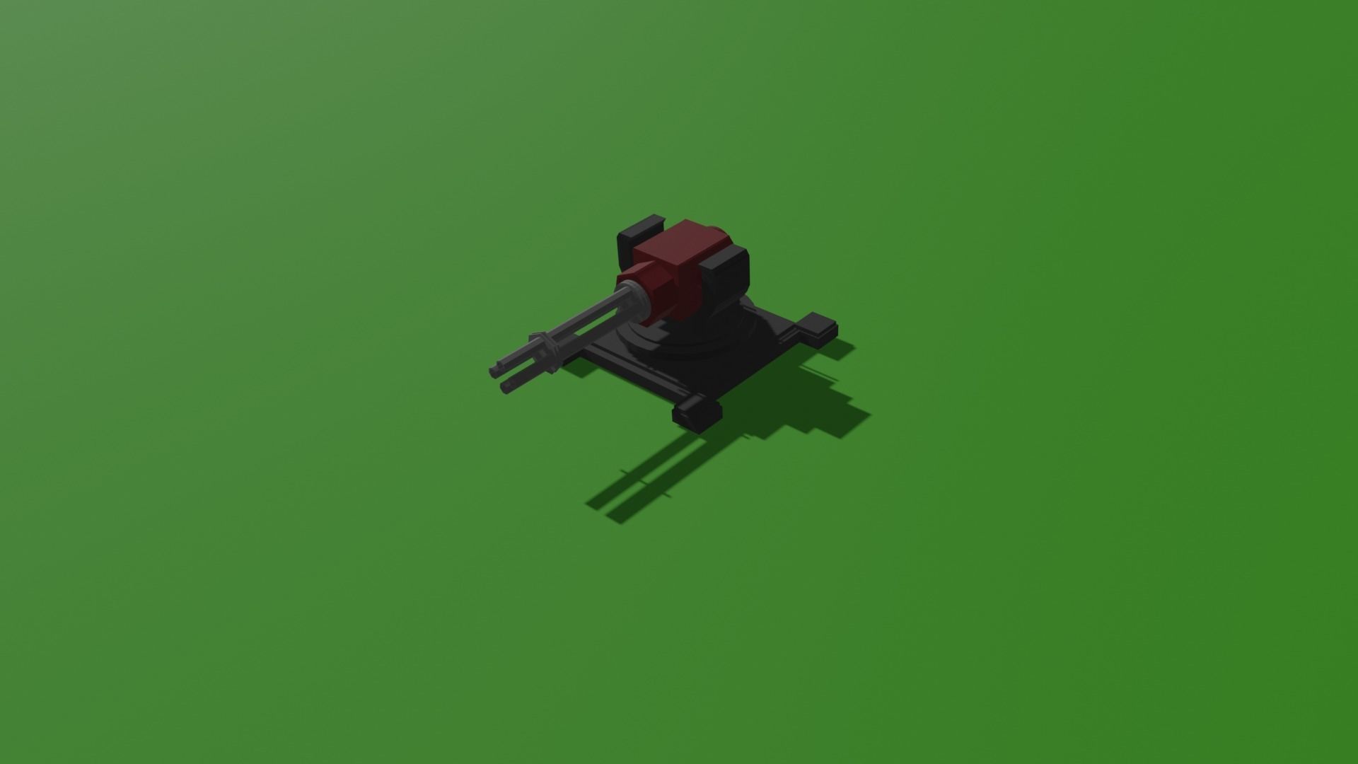 Low poly turret lego gun Low-poly 3D model_3