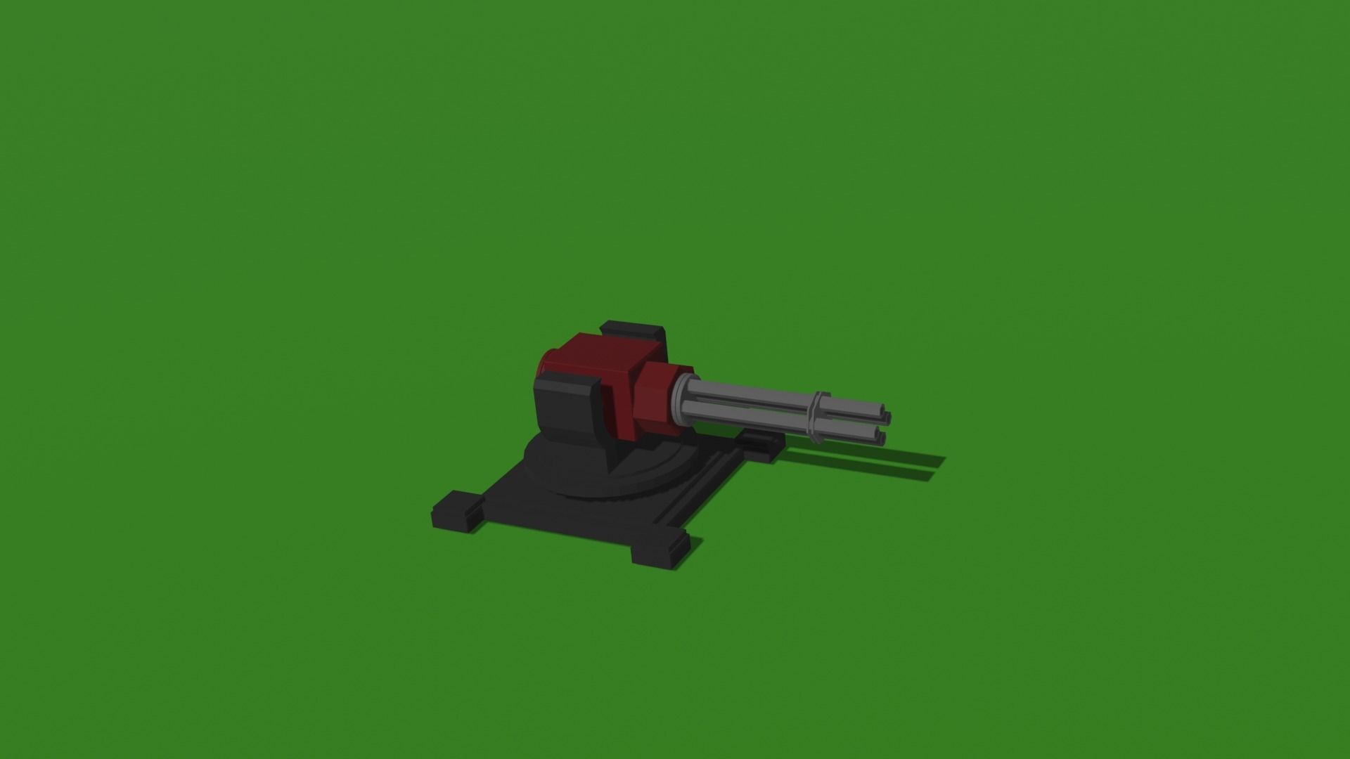 Low poly turret lego gun Low-poly 3D model_2