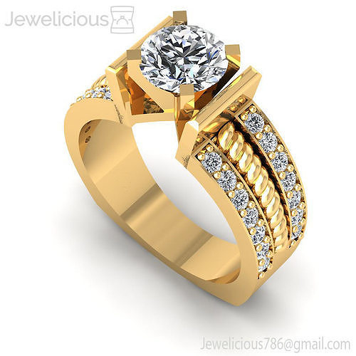 Jewelicious-1090-Ring diamond engagement ring in rose gold
