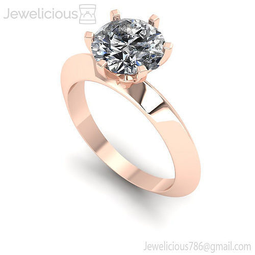 Jewelicious-1078-Ring rose gold solitaire diamond engagement ring