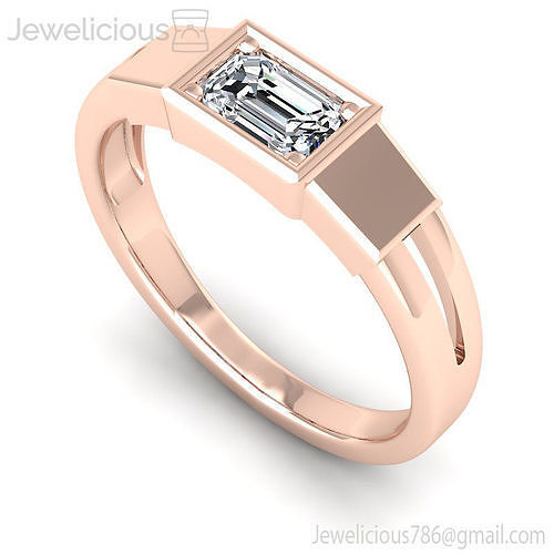 Jewelicious-1073-Ring emerald cut diamond engagement ring gold