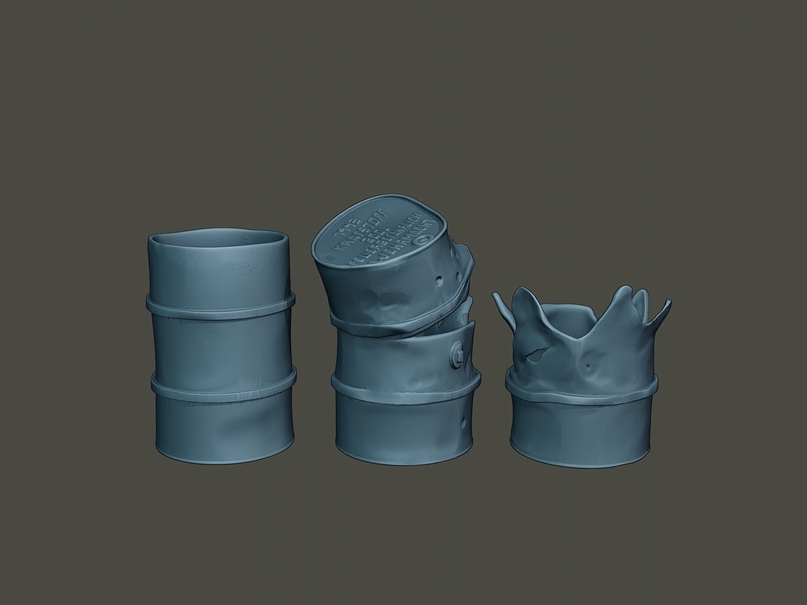 ww2 German Fuel drums and fuel tanks Pack 3D print model_25