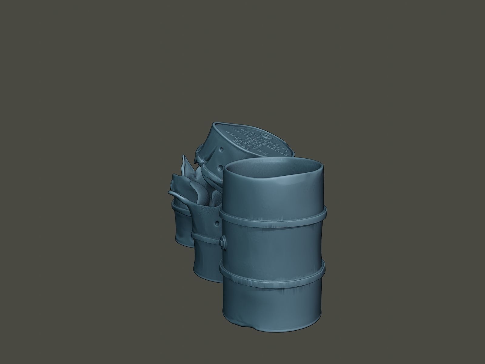 ww2 German Fuel drums and fuel tanks Pack 3D print model_22