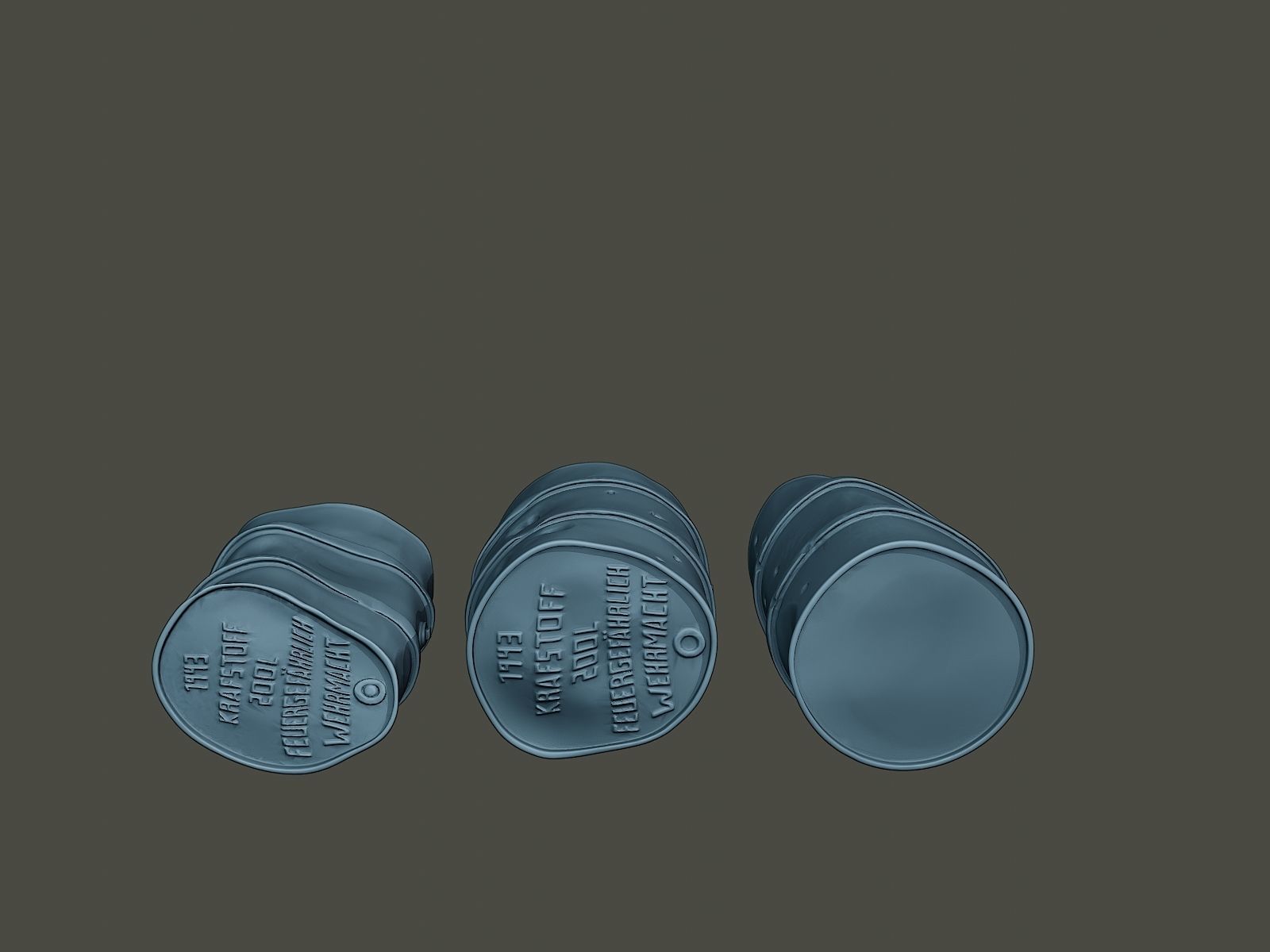 ww2 German Fuel drums and fuel tanks Pack 3D print model_35