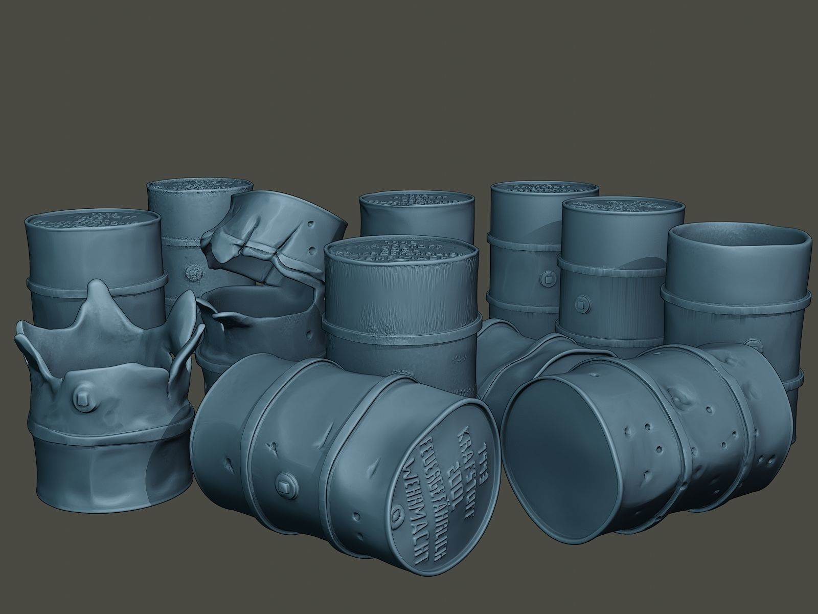ww2 German Fuel drums and fuel tanks Pack 3D print model_41