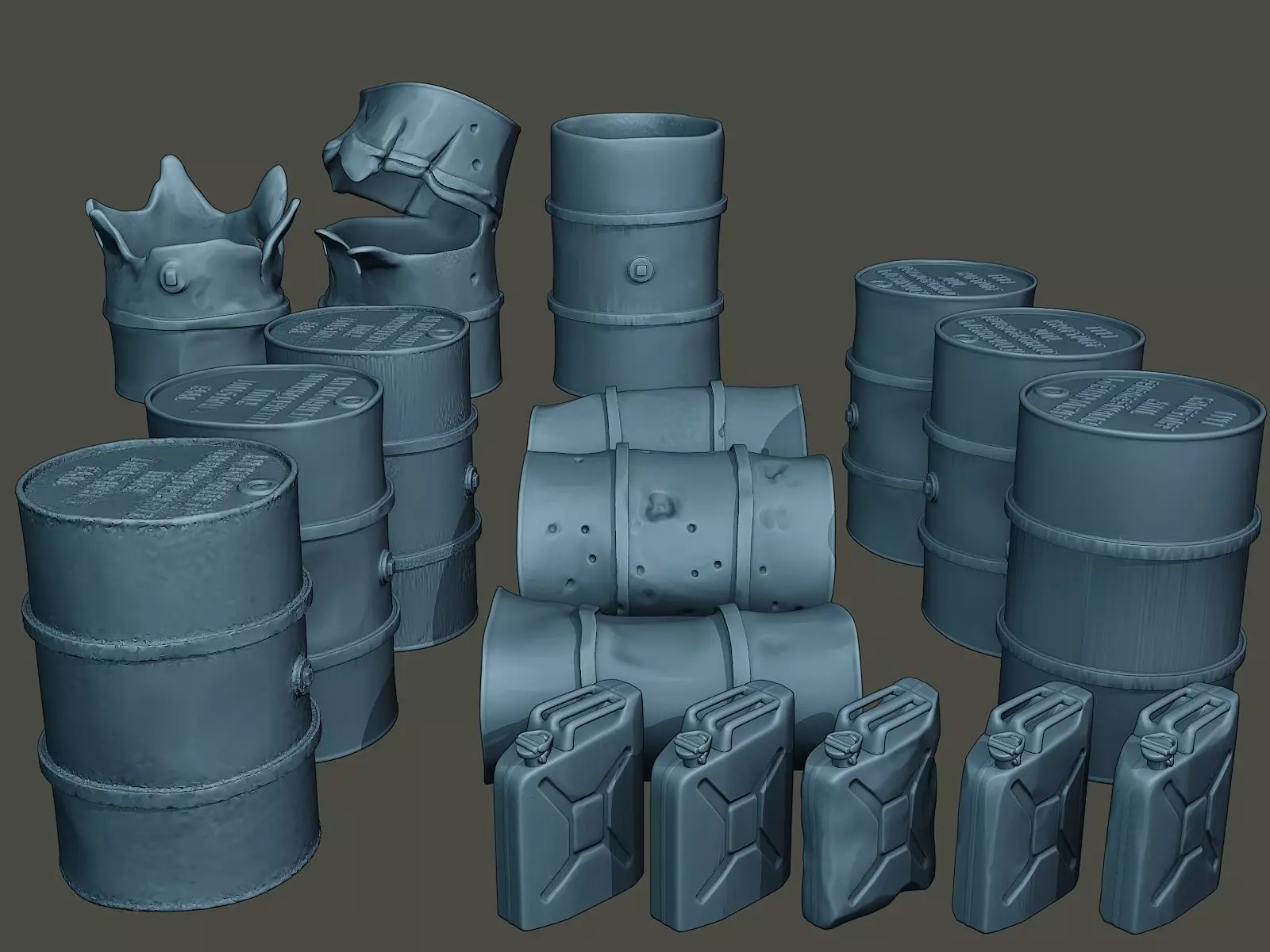 ww2 German Fuel drums and fuel tanks Pack 3D print model_0