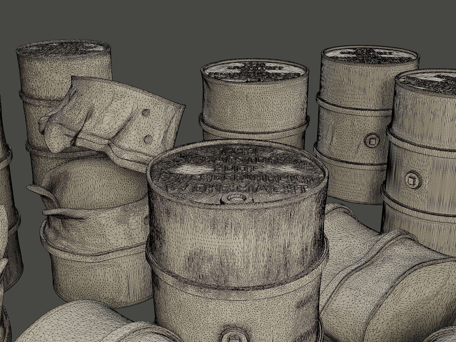 ww2 German Fuel drums and fuel tanks Pack 3D print model_42