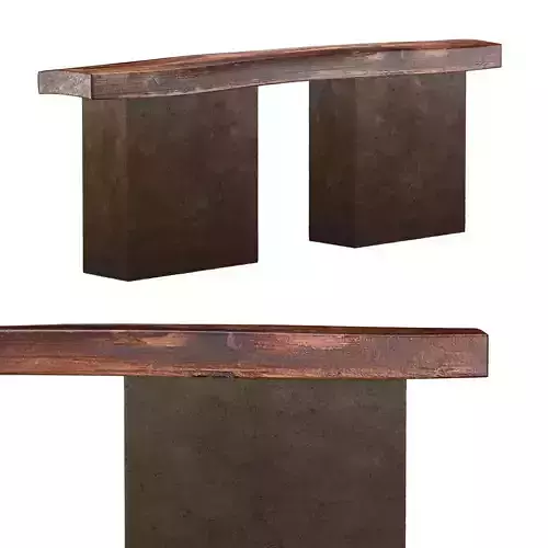 Console table made of wood and concrete