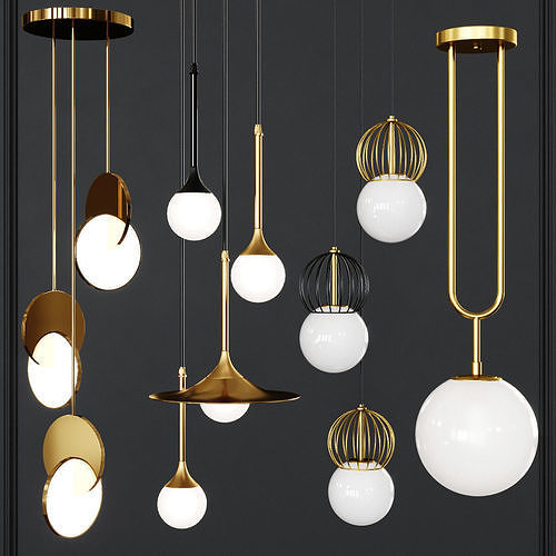Pendant lights set 024   3D model