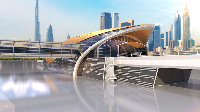 dubai metro stations 3D model