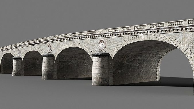 Seine bridge Low-poly 3D model