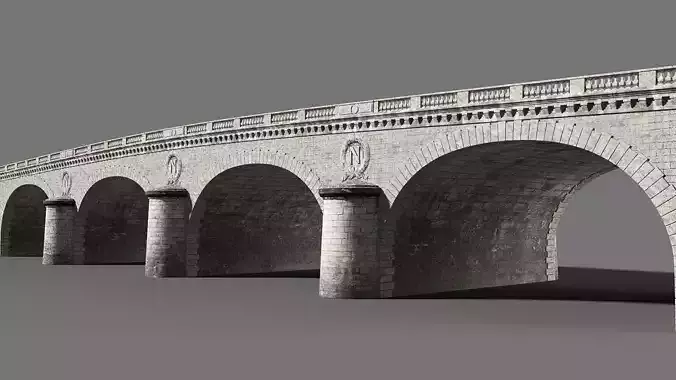 Seine bridge Low-poly 3D model
