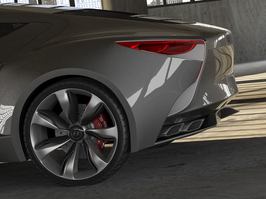 Hyundai HND-9 and garage 3D model_8