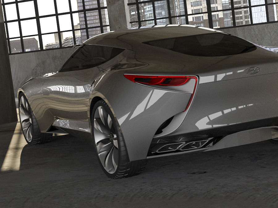 Hyundai HND-9 and garage 3D model_6