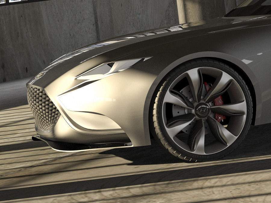 Hyundai HND-9 and garage 3D model_7