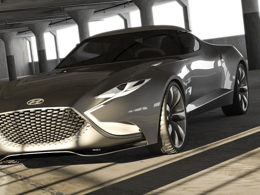 Hyundai HND-9 and garage 3D model_4