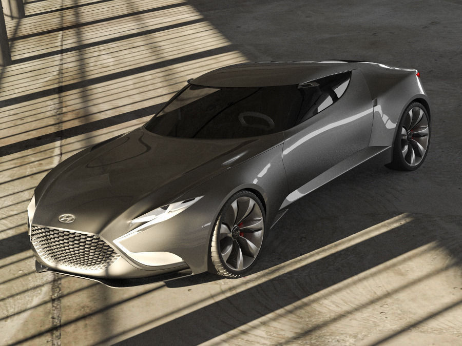 Hyundai HND-9 and garage 3D model_2