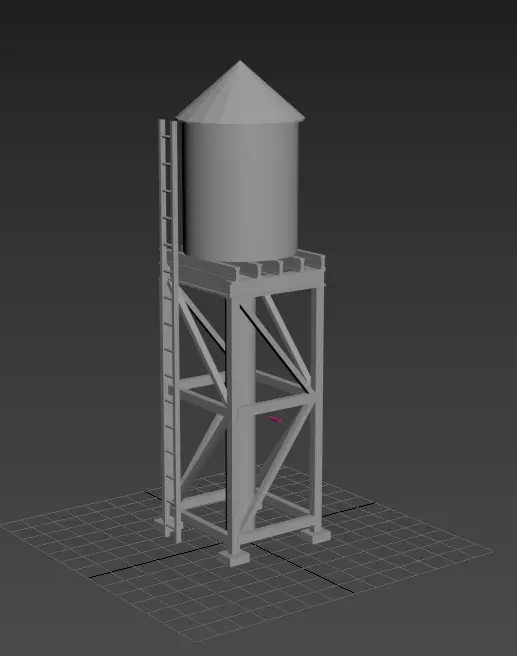 Water Tower 3D model_0