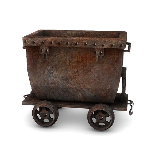 Low Poly Mine Cart 3D Model Low-poly 3D model_7