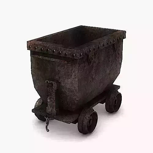 Low Poly Mine Cart 3D Model Low-poly 3D model